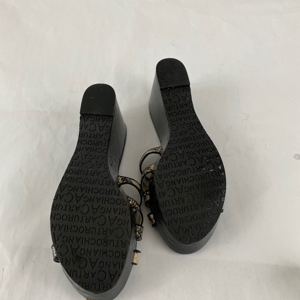 Arturo Chiang Snake Print Platform Slides - image 4